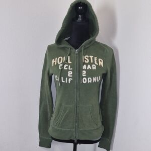 Hollister Olive Women's Zip-Up Hoodie